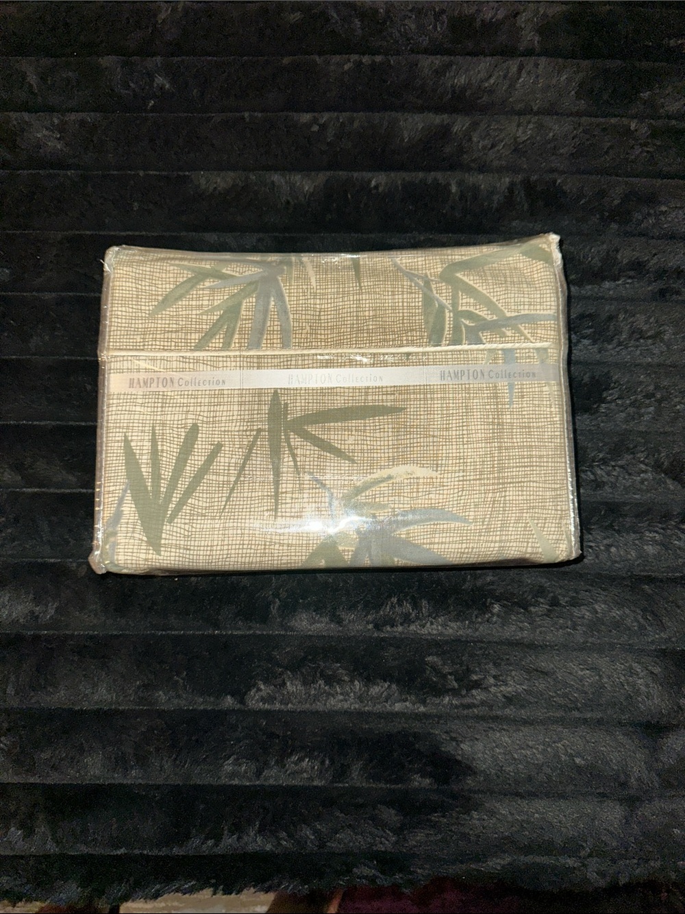 Beige & Sage Bamboo Print Clutch